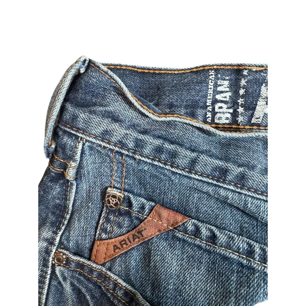 Ariat M4 Bootcut Jeans Men 38x33 Blue Denim Rodeo Denim Low Rise Med Wash Casual